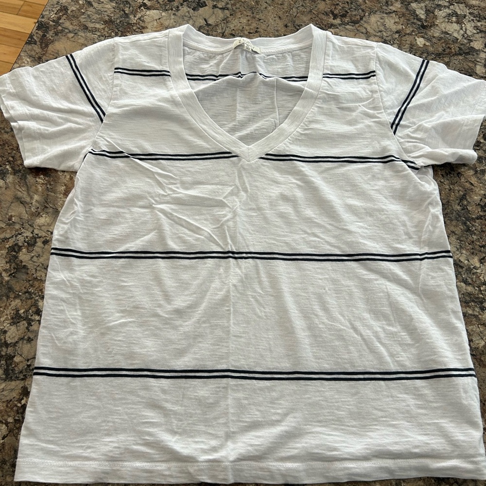 Z Supply White and Black Striped Tee